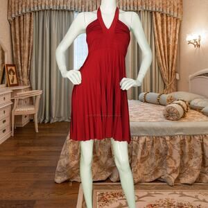 Soprano Ruby Red Halter Mini Evening Party Dress M